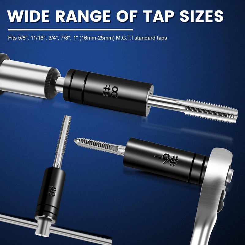 DikTalk 70700 Tap Socket Set, 11-Piece 1/4" & 3/8" Drive Taps Sockets Adapter for Metric & Standard Taps, Compatible with 1/2" and 1/8" NPT, Includes Non-M.C.T.I. Standard Tap - Image 3